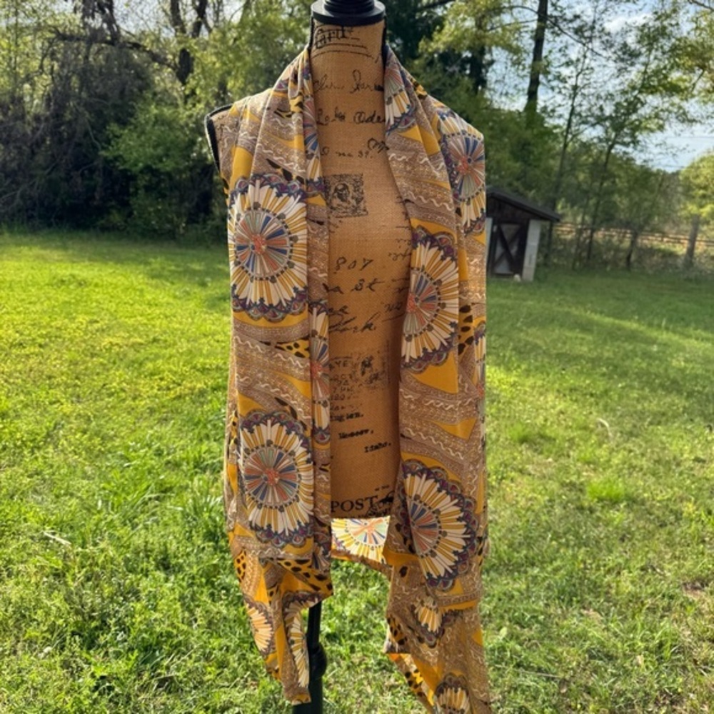 Freeway Cardigans Bohemian Mustard Patterned Size Medium